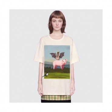 [매장판]Gucci 2019 Couple Printing Cotton Short Sleeved Clothes - 구찌 커플 프린팅 코튼 반팔티 Guc01121x.Size(s 