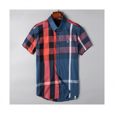 Burberry 2019 Mens London Check Cotton Short Sleeved Tshirt - 버버리 남성 런던 체크 코튼 반팔티셔츠 Bur0766x.Size(s 
