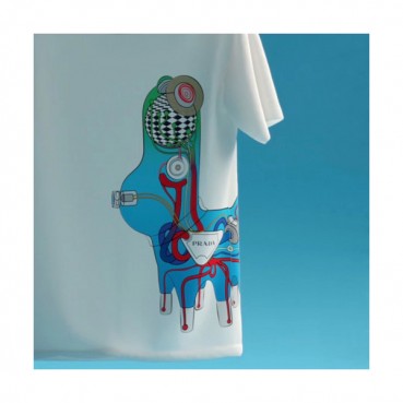 Prada 2019 Mens Printing Cotton Short Sleeved Tshirt - 프라다 남성 레인보우 로보트코튼 반팔티 Pra0584x.Size(s 