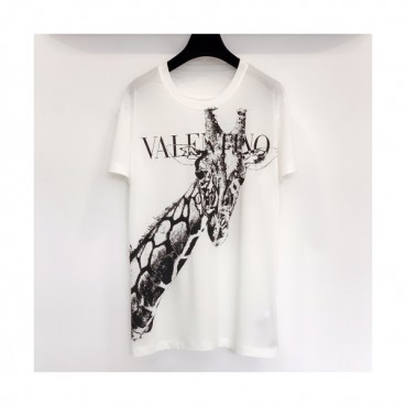Valentino 2019 Mm/Wm Print Logo Casual Cotton Short Sleeved T-shirt 