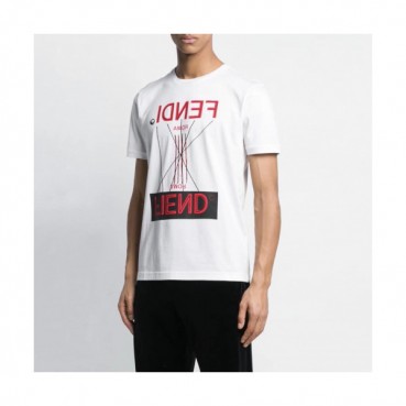 Fendi 2019 Mens Initial Logo Short Sleeved Tshirt - 펜디 남성 이니셜 로고 반팔티 Fen0209x.Size(m 