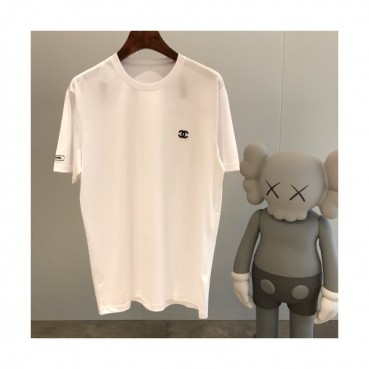 Chanel 2019 Mens Logo Crew - neck Cotton Short Sleeved Tshirt 