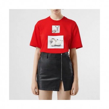 Burberry 2019 Mm/Wm Printing Logo Cotton Short Sleeved T-shirt 