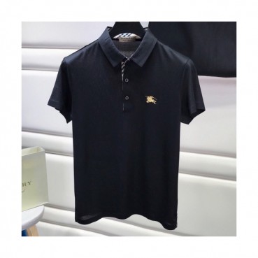 Burberry 2019 Mens Embroidery Logo Polo Cotton Short Sleeved T-shirt 