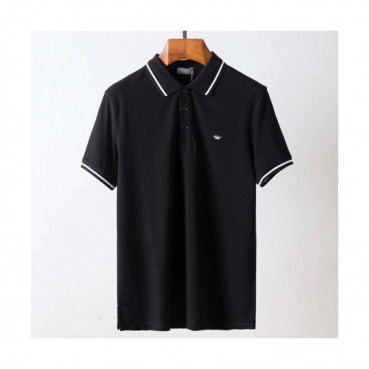 Dior 2019 Mens Business Embroidery Logo Polo Cotton Short Sleeved T-shirt 