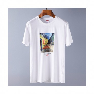 Supreme 2019 Mens Printing Crew - neck Cotton Short Sleeved Tshirt 