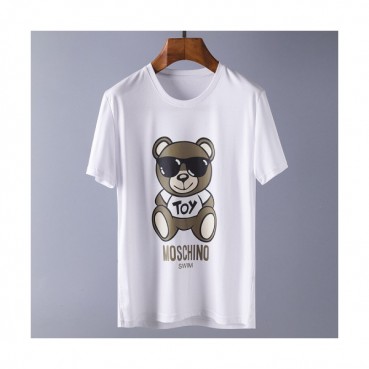 Moschino 2019 Mens Animation Printing Crew -neck Cotton Short Sleeved T