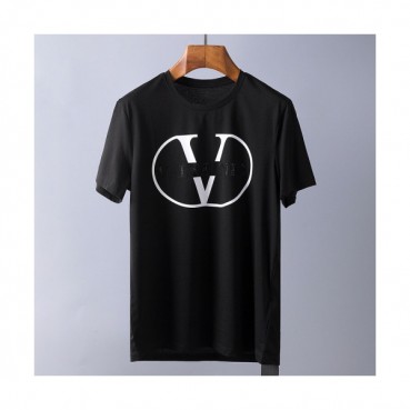Valentino 2019 Mens Print Logo Casual Cotton Short Sleeved T-shirt 