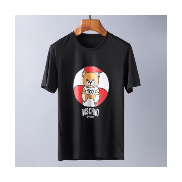 Moschino 2019 Mens Animation Printing Crew -neck Cotton Short Sleeved T