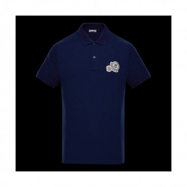 Mocler 2019 Mens Polo Patch Logo Cotton Short Sleeved T-shirt 