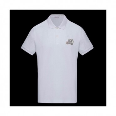 Mocler 2019 Mens Polo Patch Logo Cotton Short Sleeved T-shirt 