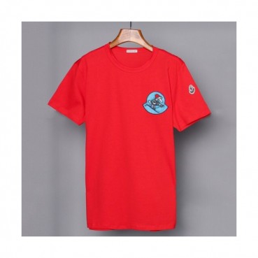 Mocler 2019 Mens Patch Logo Cotton Short Sleeved T-shirt 