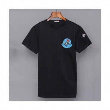 Mocler 2019 Mens Patch Logo Cotton Short Sleeved T-shirt 