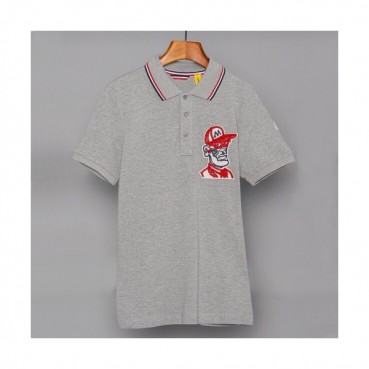 Mocler 2019 Mens Embroidery Logo Polo Cotton Short Sleeved T-shirt 