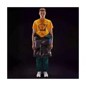 Mocler 2019 Mens Graffit Logo Crew - neck Cotton Short Sleeved T