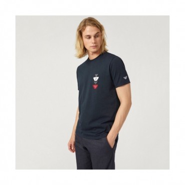Emporio Armani 2019 Mens Crew - neck Cotton Short Sleeved Tshirt 