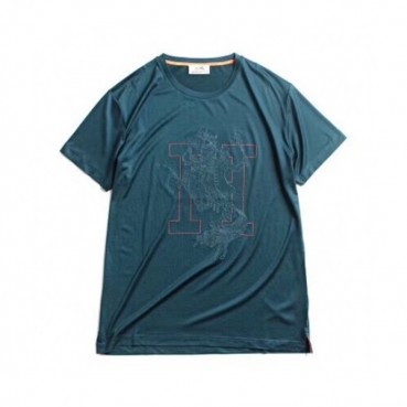 Hermes 2019 Mens Crew - neck Cotton Short Sleeved Tshirt 