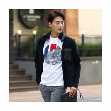 Mocler 2019 Mens Crew - neck Cotton Short Sleeved Tshirt 