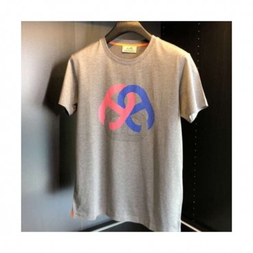Hermes 2019 Mens Crew - neck Cotton Short Sleeved Tshirt 