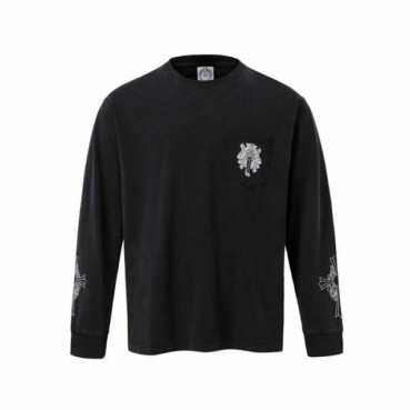크롬하츠 남성 라운드 긴팔티 - Chrome Hearts Mens Round Tshirt 