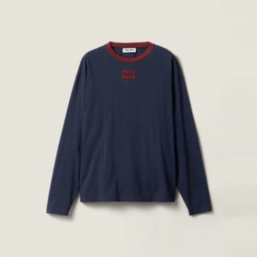 미우미우 여성 라운드 긴팔티 - Miumiu Womens Round Tshirt 