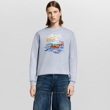 루이비통 남성 라운드 맨투맨 - Louis vuitton Mens Round Tshirt 