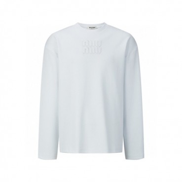 미우미우 남/녀 라운드 긴팔티 - Miumiu Unisex Round Tshirt 