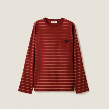 미우미우 여성 라운드 긴팔티 - Miumiu Womens Round Tshirt 