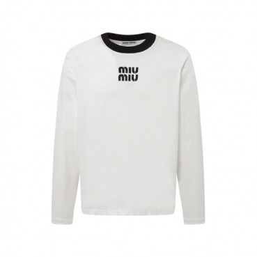 미우미우 남/녀 라운드 긴팔티 - Miumiu Unisex Round Tshirt 