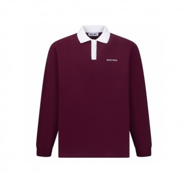미우미우 남/녀 폴로 긴팔티 - Miumiu Unisex Polo Tshirt 