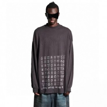 발렌시아가 남성 라운드 긴팔티 - Balenciaga Mens Round Tshirt 