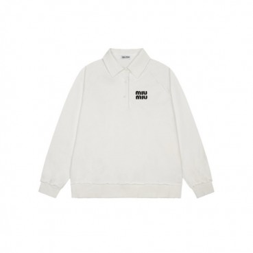 미우미우 남/녀 폴로 긴팔티 - Miumiu Unisex Polo Tshirt 