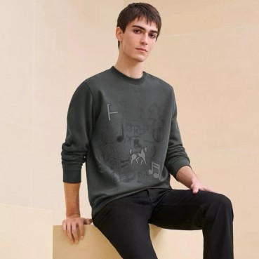 에르메스 남성 라운드 맨투맨 - Hermes Mens Round Tshirt 