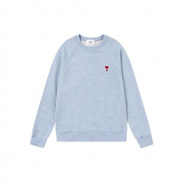 아미 남성 블루 맨투맨 - Ami Mens Blue Tshirts 