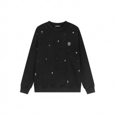 크롬하츠 남성 블랙 맨투맨 - Chrome Hearts Mens Black Tshirts 