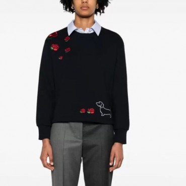 톰브라운 남/녀 블랙 맨투맨 - Thom Browne Unisex Black Tshirts 