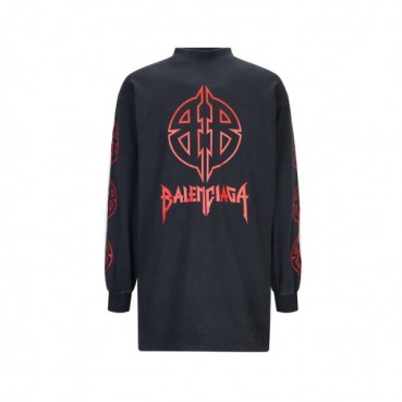 발렌시아가 남성 크루넥 맨투맨 - Balenciaga Mens Black Tshirts 