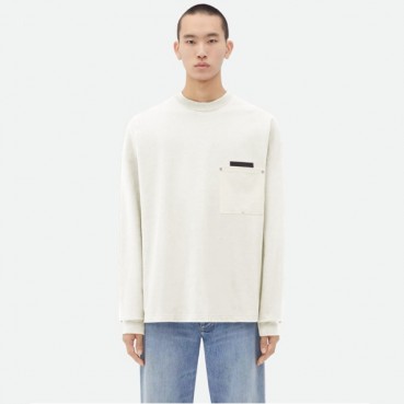 보테가베네타 남성 화이트 맨투맨 - Bottega Veneta Mens White Tshirts 