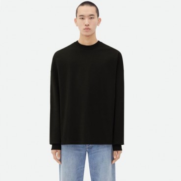보테가베네타 남성 블랙 맨투맨 - Bottega Veneta Mens Black Tshirts 