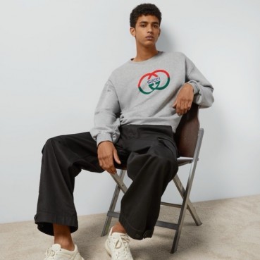 구찌 남성 베이직 그레이 맨투맨 - Gucci Mens Gray Tshirts 