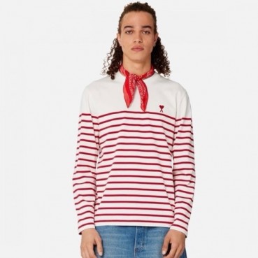 아미 남성 레드 긴팔티 - Ami Mens Red Tshirts 