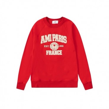 아미 남성 레드 맨투맨 - Ami Mens Red Tshirts 