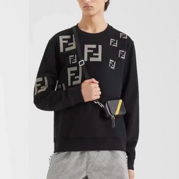 펜디 남성 캐쥬얼 블랙 맨투맨 - Fendi Mens Black Tshirts 