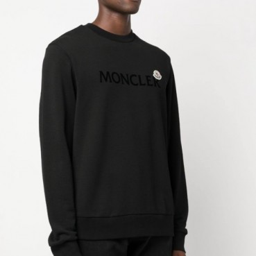 몽클레어 남성 블랙 크루넥 맨투맨 - Moncler Mens Black Tshirts 