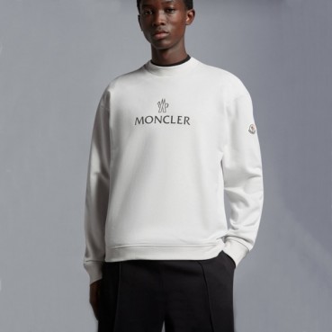 몽클레어 남성 화이트 크루넥 맨투맨 - Moncler Mens White Tshirts 