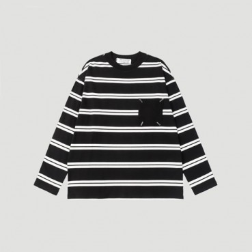 메종 마르지엘라 남성 블랙 맨투맨 - Maison Margiela Mens Black Tshirts 