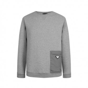 프라다 남성 크루넥 그레이 맨투맨 - Prada Mens Gray Tshirts 