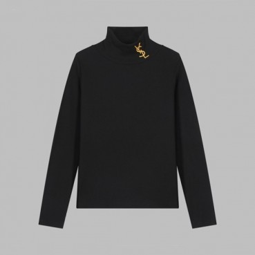 입생로랑 남성 블랙 터틀넥 긴팔티 - Saint laurent Mens Black Tshirts 