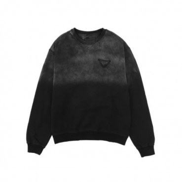 프라다 남성 크루넥 블랙 맨투맨 - Prada Mens Black Tshirts 