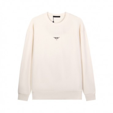 프라다 남성 크루넥 아이보리 맨투맨 - Prada Mens Ivory Tshirts 
